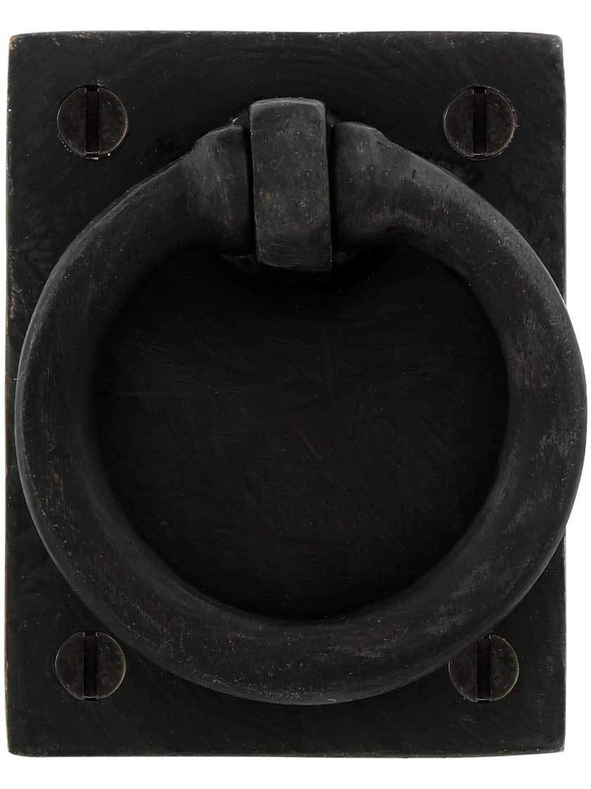 Rectangular Bronze Pull With Round Ring House Of Antique Hardware   RS 08AN 6367X Dark Bronze.00 